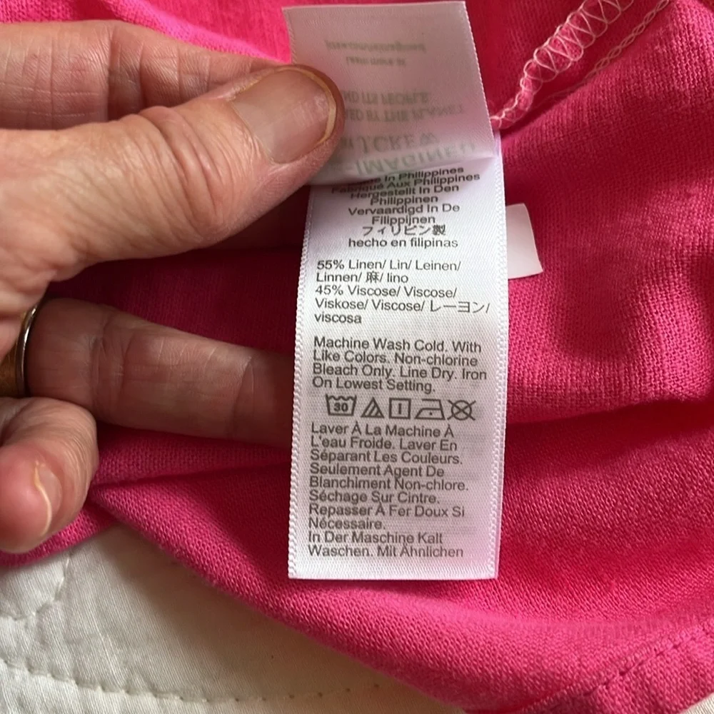 J. Crew Linen Dress Pink Tiered Ruffle Sleeveless Womens 4 Pockets Flowy Cottage